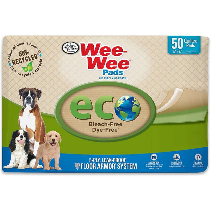 Four Paws Wee-Wee Puppy Pee Pads Eco-Friendly 50 Count
