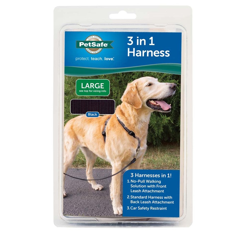 PetSafe 3in1 Dog Harness Black LG