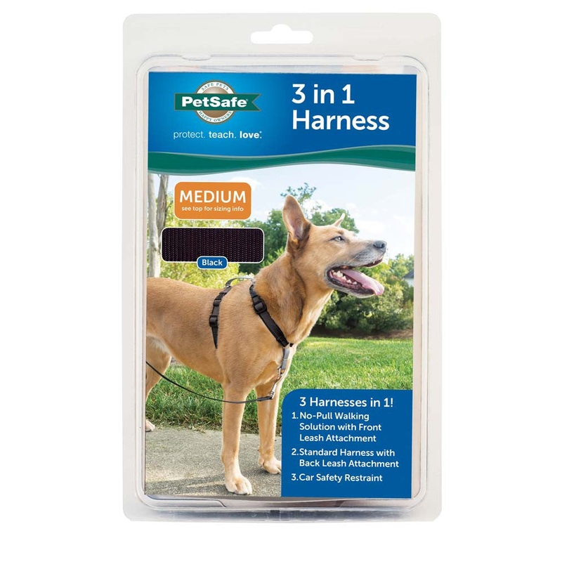 PetSafe 3in1 Dog Harness Black MD