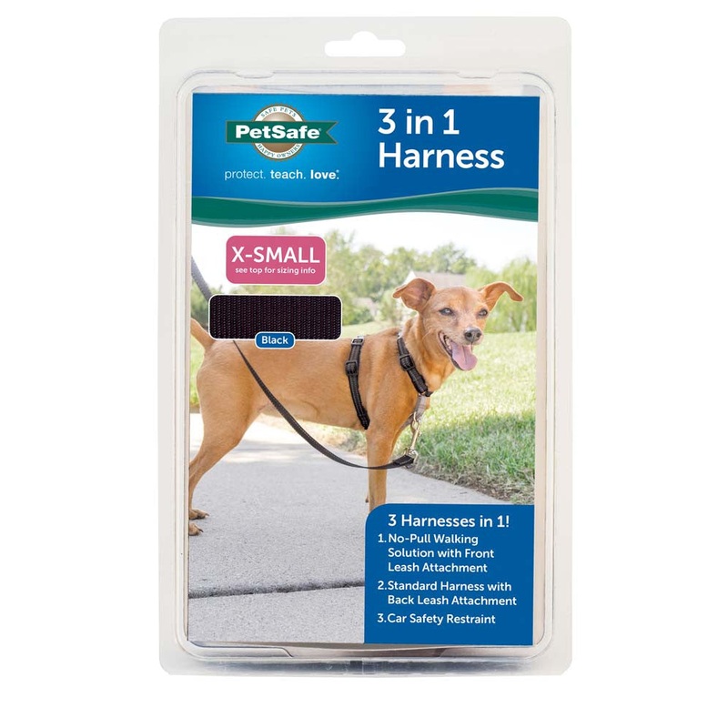 PetSafe 3in1 Dog Harness Black XXS