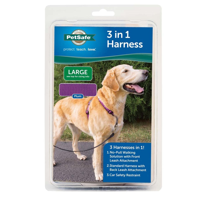 PetSafe 3in1 Dog Harness Plum LG