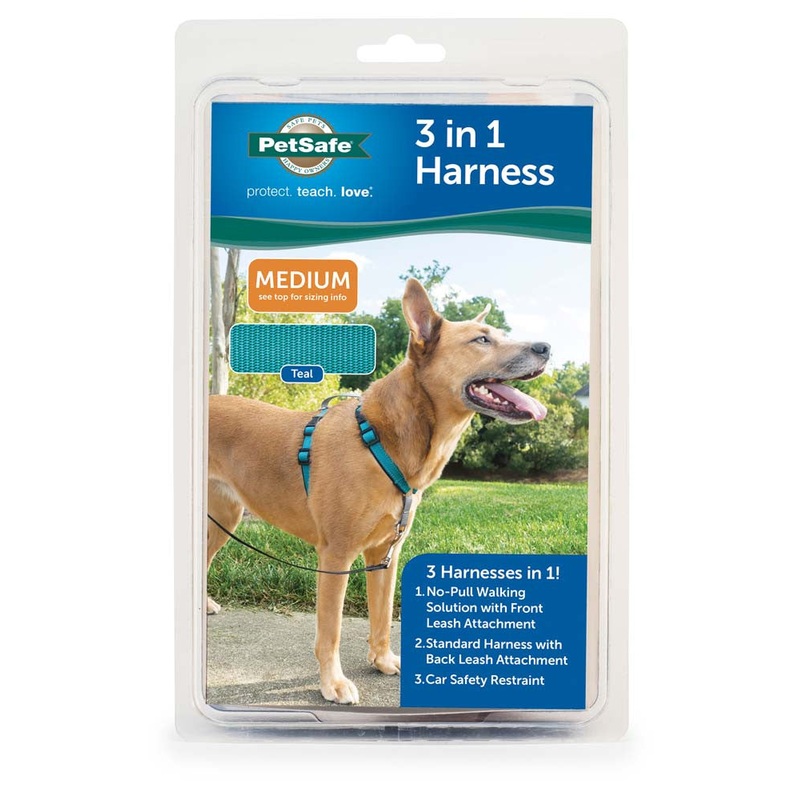 PetSafe 3in1 Dog Harness Teal MD