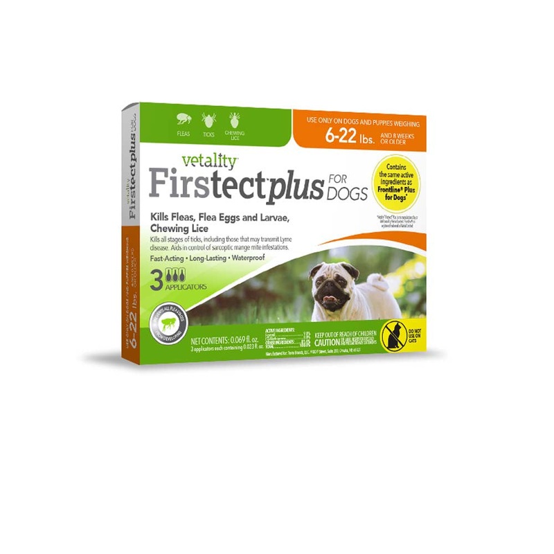 Vetality Firstect Plus Flea & Tick for Dogs 6-12lbs 3 Count