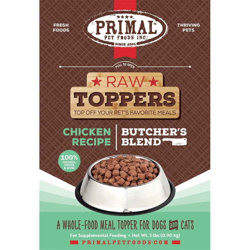 Primal Dog Cat Frozen Butcher's Topper Chicken 2lb SD-5