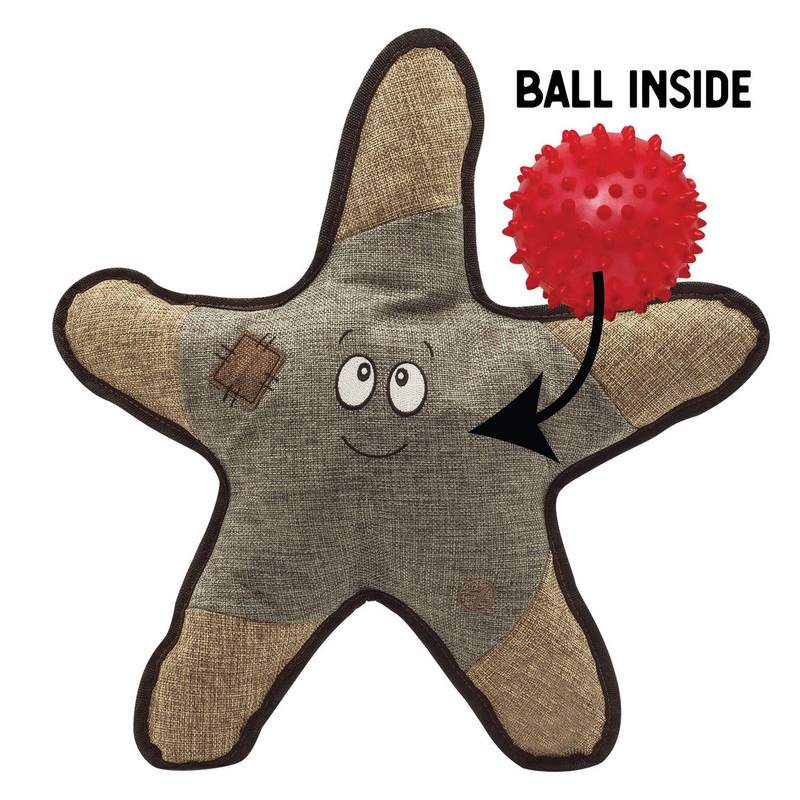 Snugarooz Sophie the Starfish w/Rubber Spikey Ball Grey Dog Toy-21" {L+1}712027