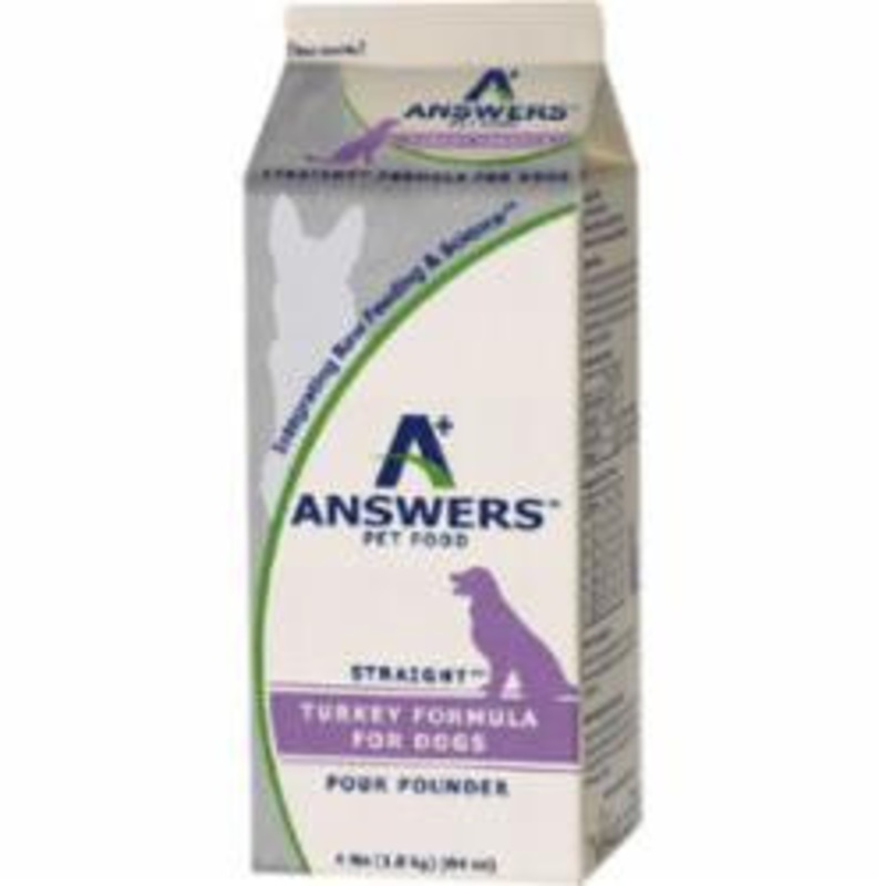 Answers Dog Frozen Straight Turkey 4lb {L-x} SD-5