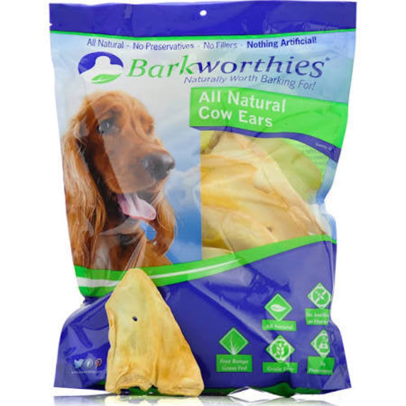Barkworthies Dog Cow Ears 10 Pack {L-x} C= -