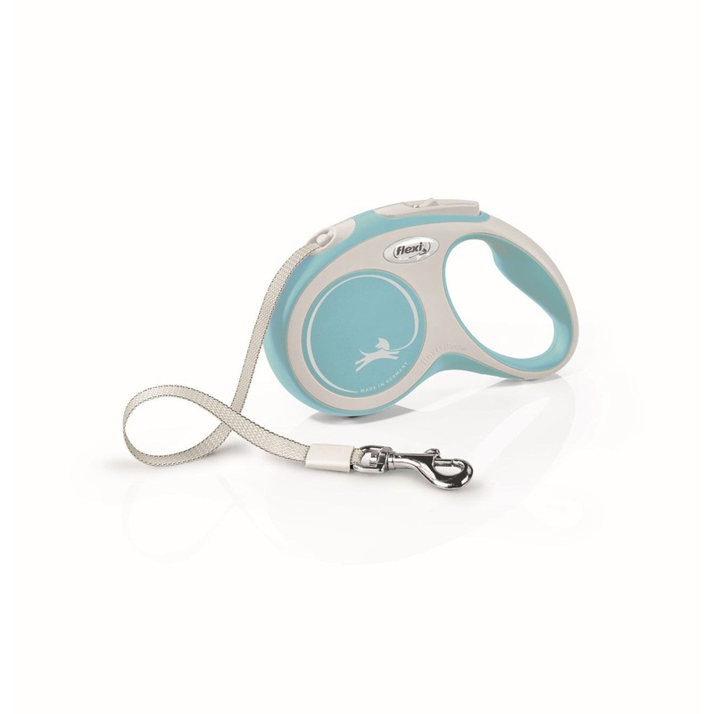 Flexi New Comfort Retractable Tape Dog Leash Blue 16ft SM up to 33lb