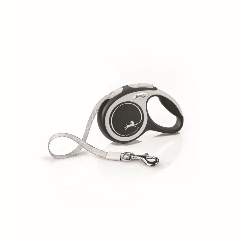 Flexi New Comfort Retractable Tape Dog Leash Grey 10ft XS up to 26lb