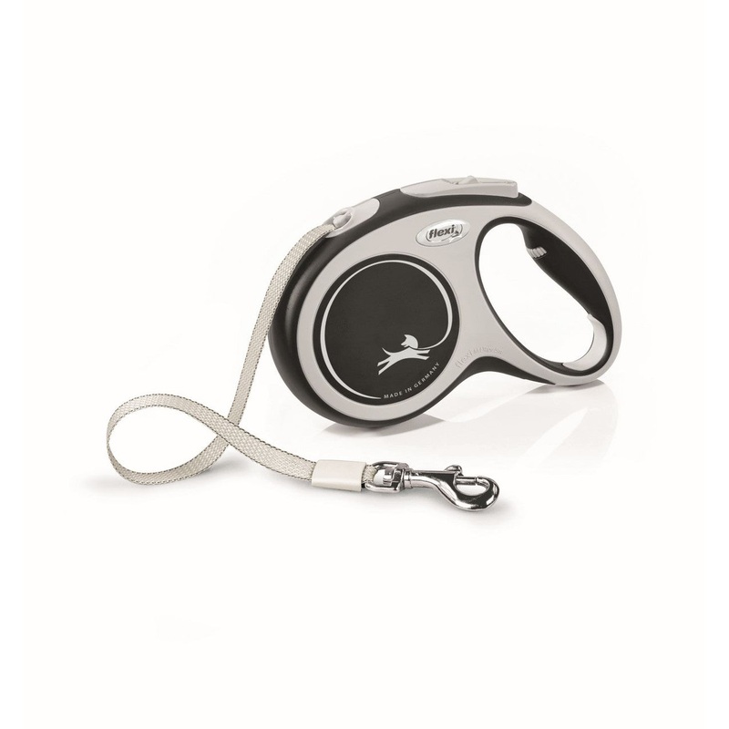 Flexi New Comfort Retractable Tape Dog Leash Grey 16ft MD up to 55lb