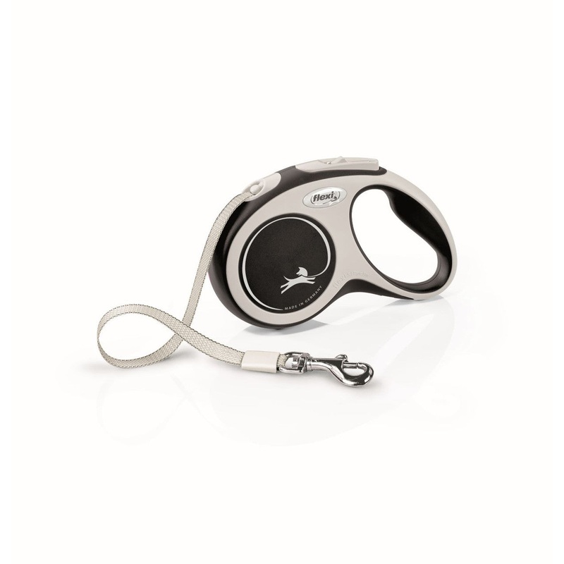 Flexi New Comfort Retractable Tape Dog Leash Grey 16ft SM up to 33lb