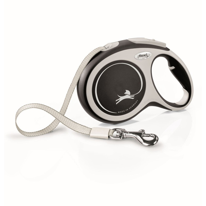 Flexi New Comfort Retractable Tape Dog Leash Grey 26ft LG up to 110lb