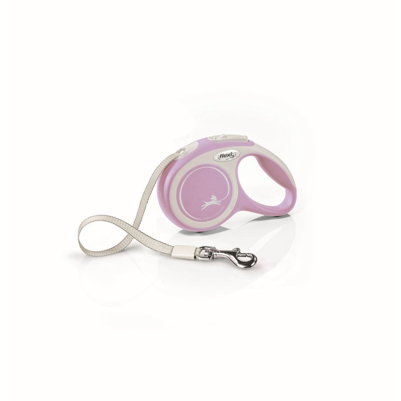 Flexi New Comfort Retractable Tape Dog Leash Pink 10ft XS up to 26lb