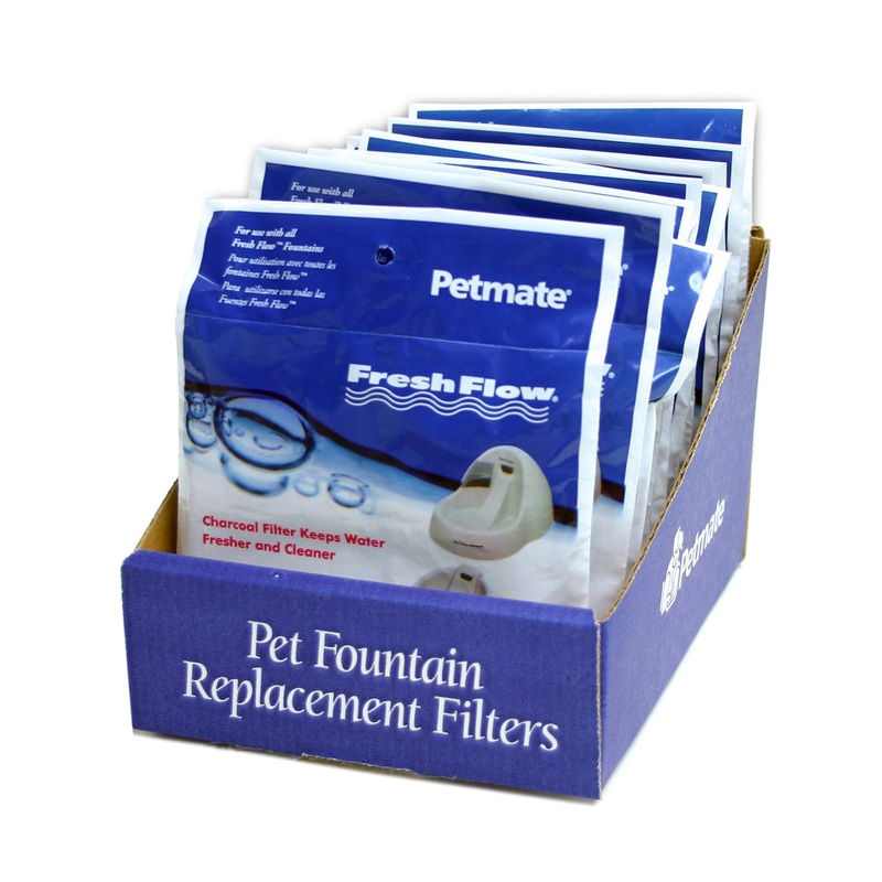 Petmate Fresh Flow Replacement Charcoal Filter Black, Grey 2 Pack