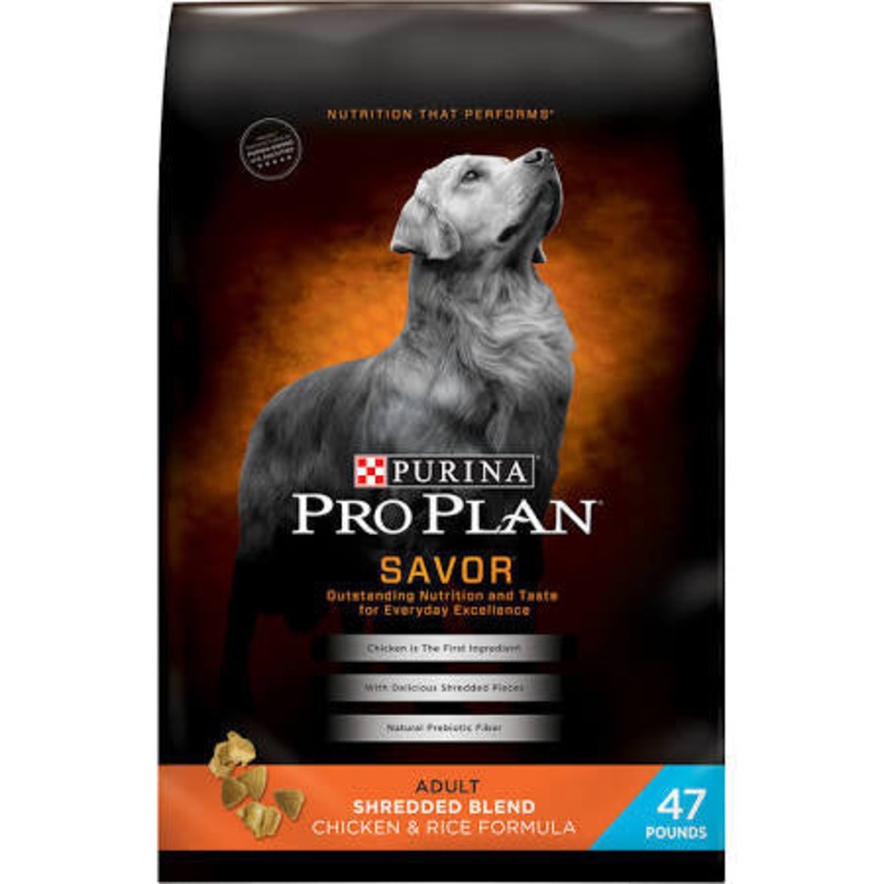 Purina Pro Plan SAVOR Shredded Blend Adult Chicken & Rice Formula 47lb {L-1}381377