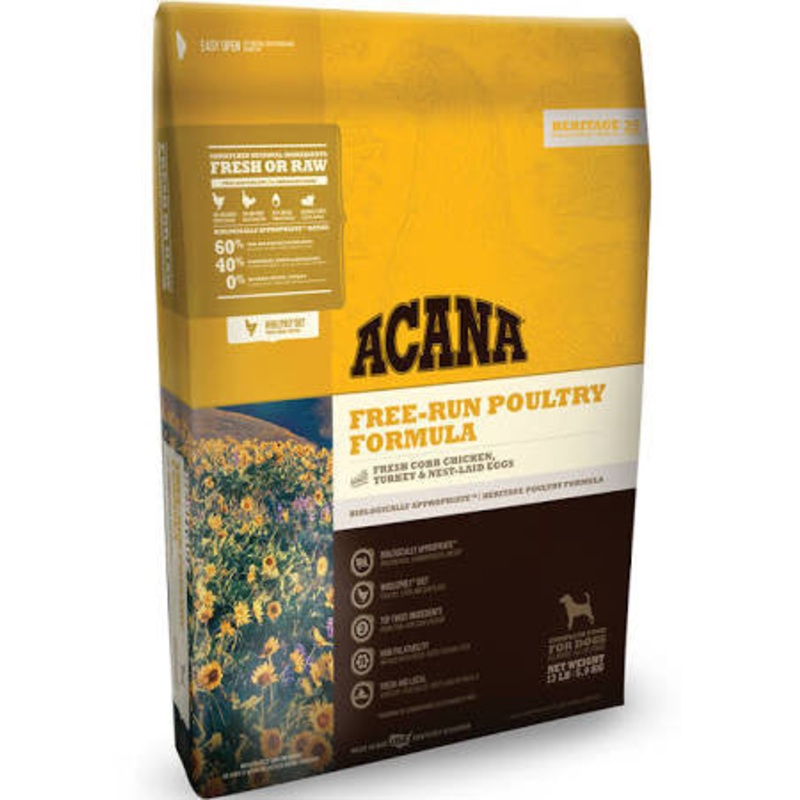 Acana Heritage Free Run Poultry Formula Grain Free Dry Dog Food-4.5-lb-{L+x}