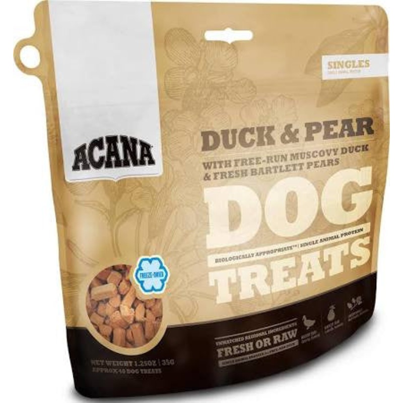 Acana Singles Grain Free Limited Ingredient Diet Duck And Pear Formula Dog Treats-3.25-oz-{L+x}
