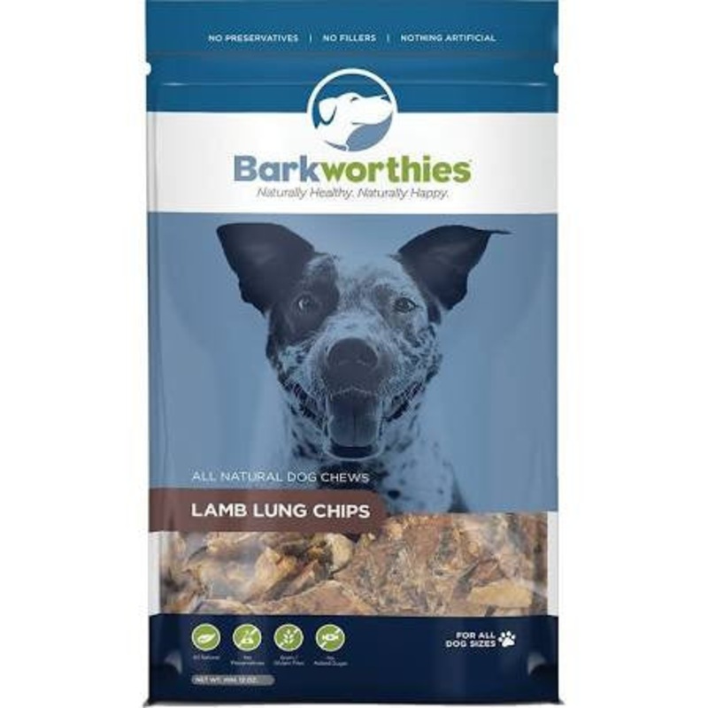 Barkworthies Dog Lamb Lung 12oz {L+x}