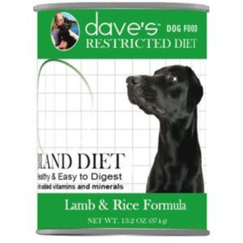 Dave's Dog Grain Free Restricted Bland Diet Lamb & Rice 13.2oz {L+x} C=12
