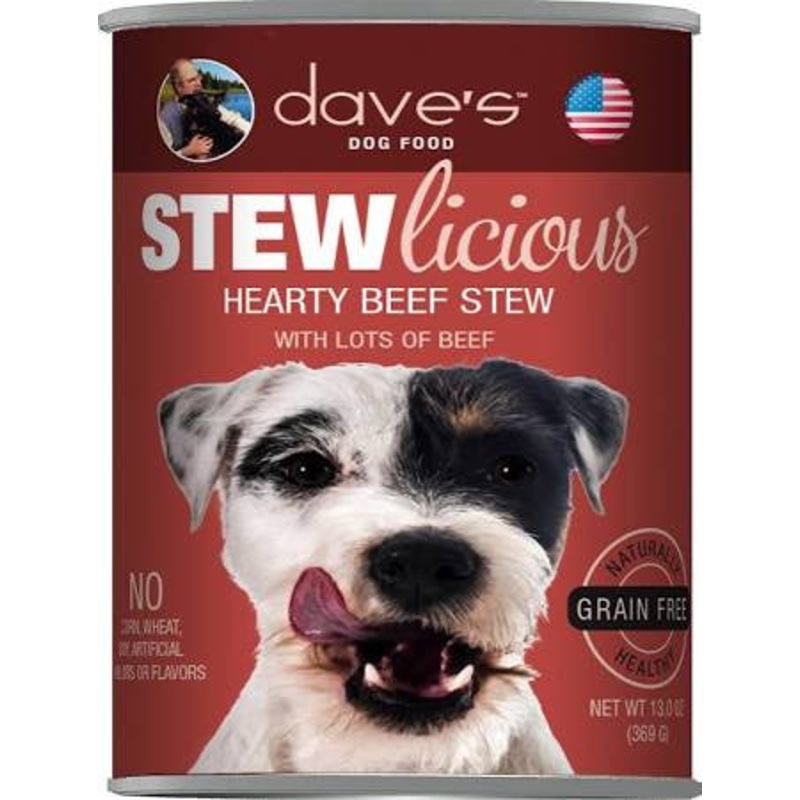Dave's Pet Food Dog Grain Free Stewlicious Meaty Beef Stew 13oz {L+x} C=12