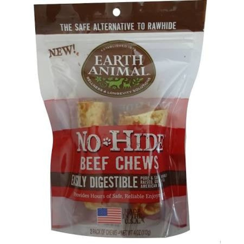 Earth Animal Dog No Hide Beef 4in 2pk {L-x}