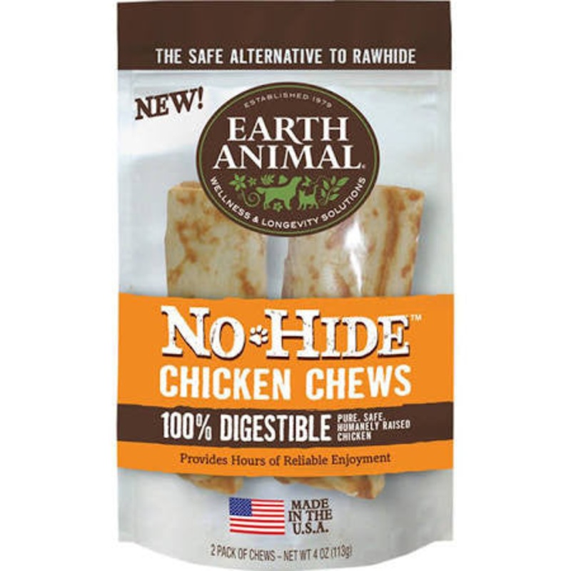 Earth Animal Dog No Hide Chicken 4in 2pk {L-x}