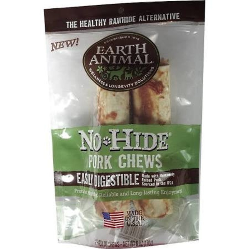 Earth Animal Dog No Hide Pork 7 Inches 2 Pack {L-x}