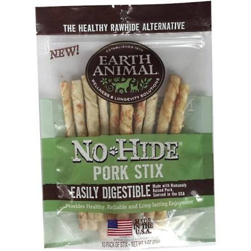 Earth Animal Dog No Hide Pork Stix 10 Pack {L-x} (DD)