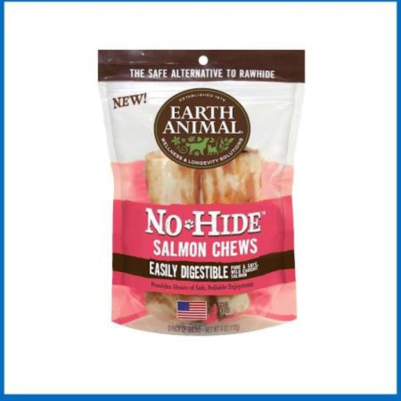 Earth Animal Dog No Hide Salmon 4in 2pk {L-x}