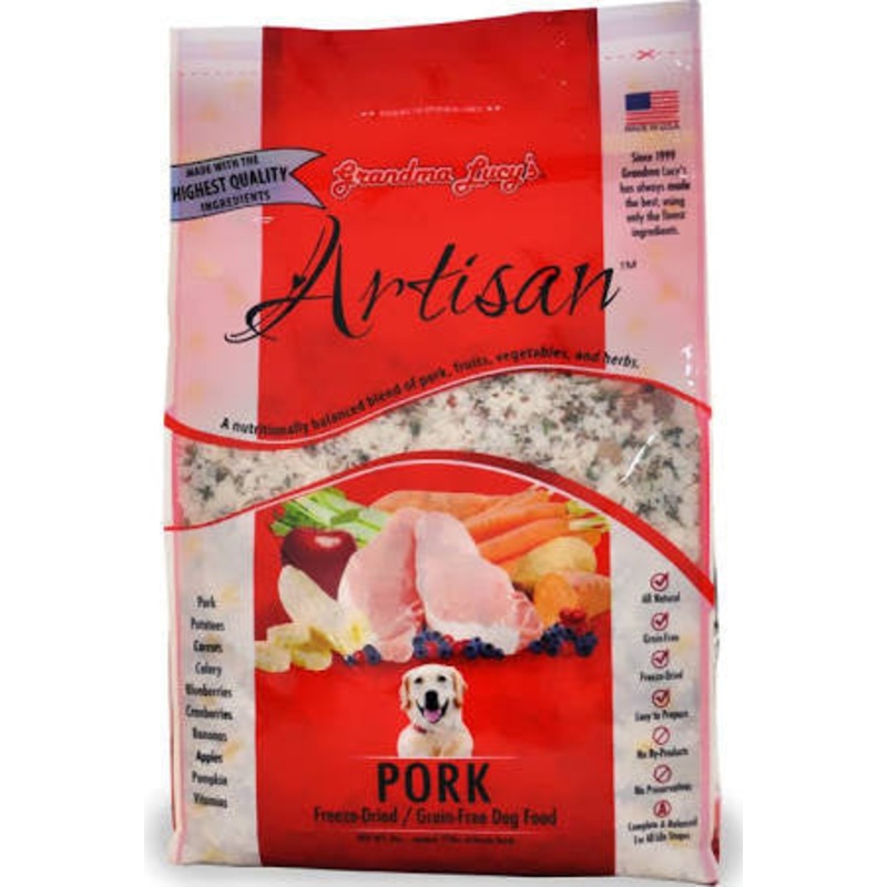 Grandma Lucy's Artisan Grain Free Pork Freeze Dried Dog Food-3-lb, Makes 15 Lbs Of Food-{L-tx}