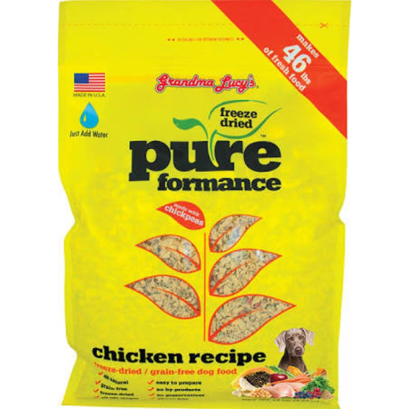 Grandma Lucy's Pureformance Chicken And Chickpea Freeze Dried Grain Free Dog Food-10-lb, Makes 46 Lbs Of Food-{L+x}
