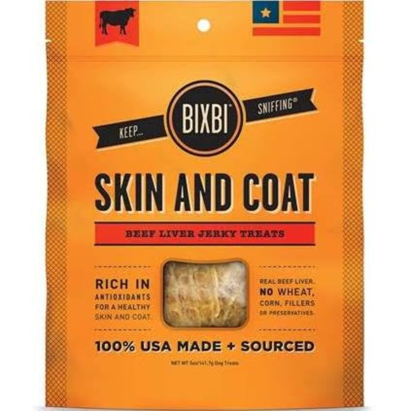 Bixbi Dog Skin & Coat Beef Liver Jerky 5oz {L+x}