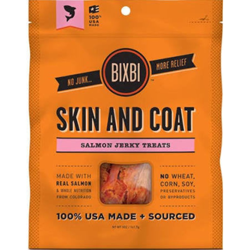 Bixbi Dog Skin & Coat Salmon Jerky 5oz {L+x}