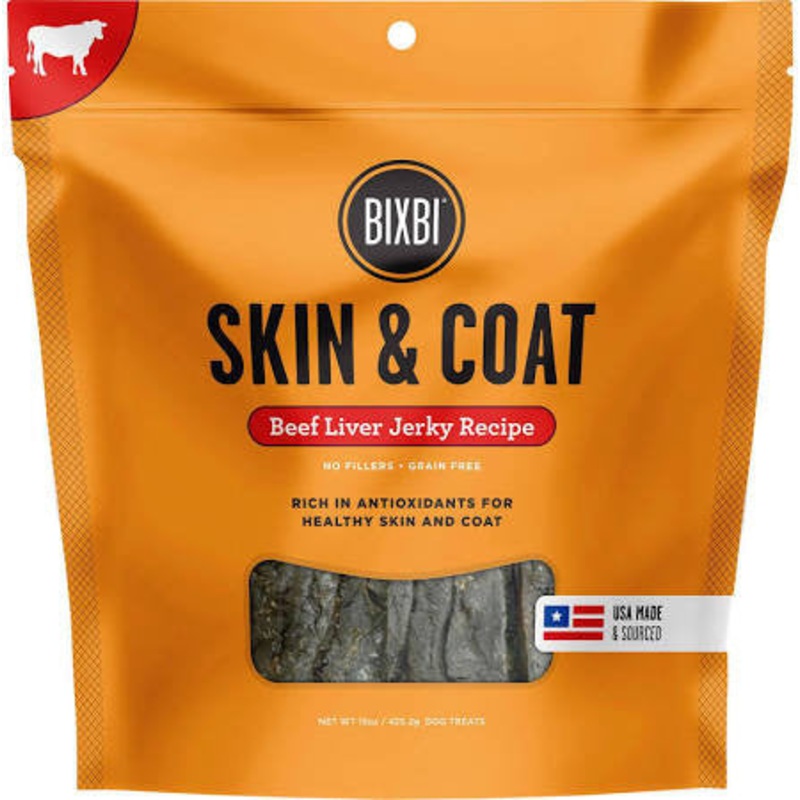 Bixbi Skin And Coat Beef Liver Jerky Dog Treats-15-oz-{L+x}