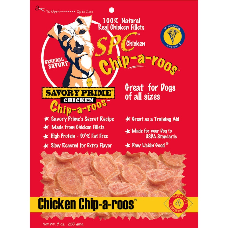 Savory Prime Chip-a-Roos Dog Treat Chicken 8 oz