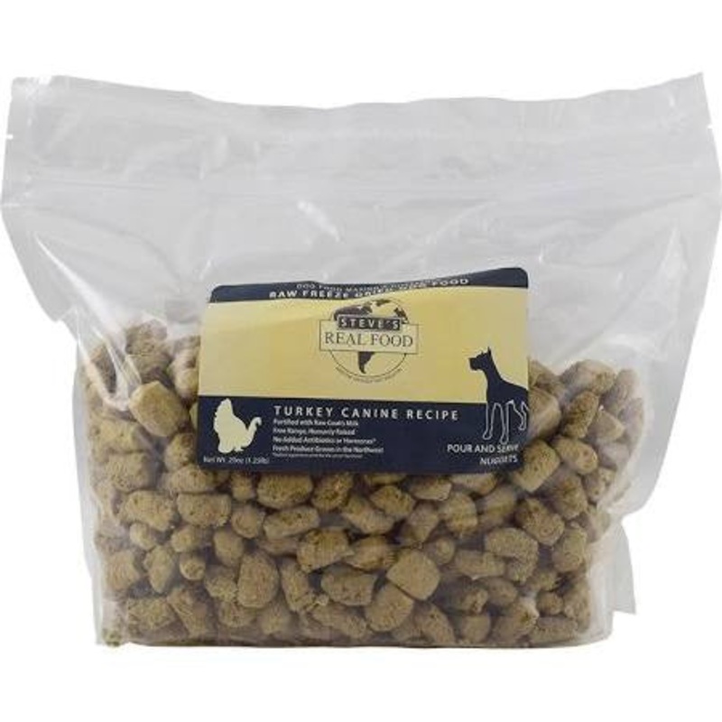 Steve's Real Food Dog Freeze Dried Nuggets Turkey 1.25lb !{L-x}