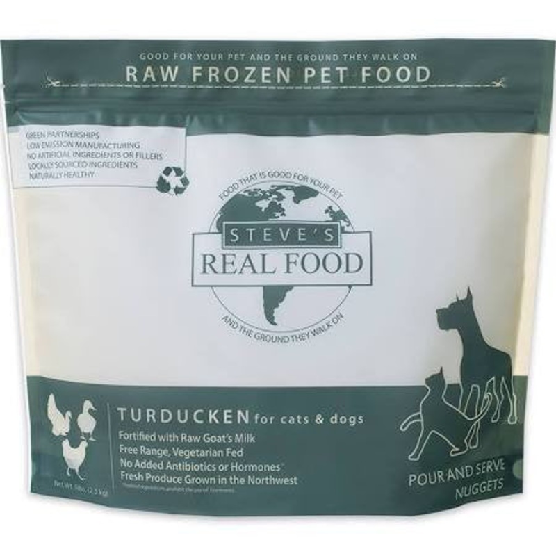 Steve's Real Food Dog Frozen Turducken Nuggets 5lb !{L-x} SD-5