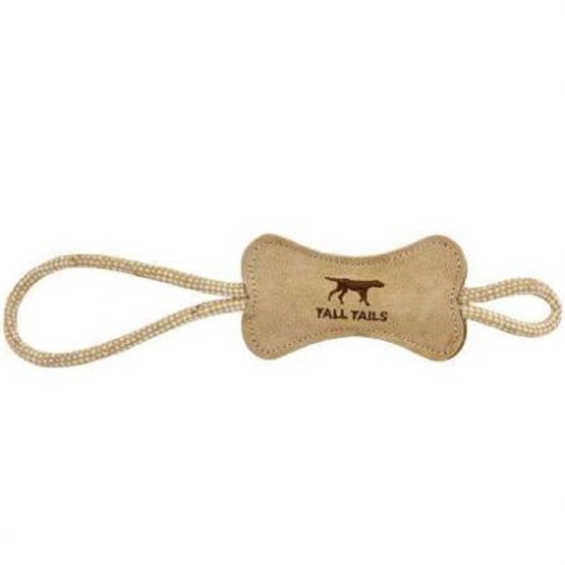 Tall Tails Dog Bone Tug Natural Leather 12 Inches {L-x}