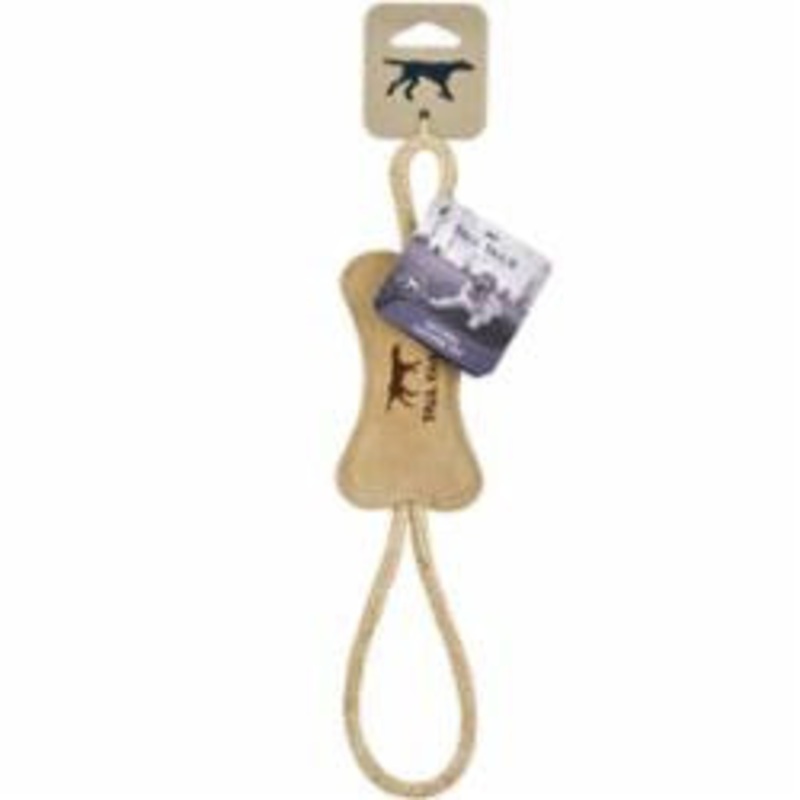 Tall Tails Dog Bone Tug Natural Leather 16 Inches {L-x}