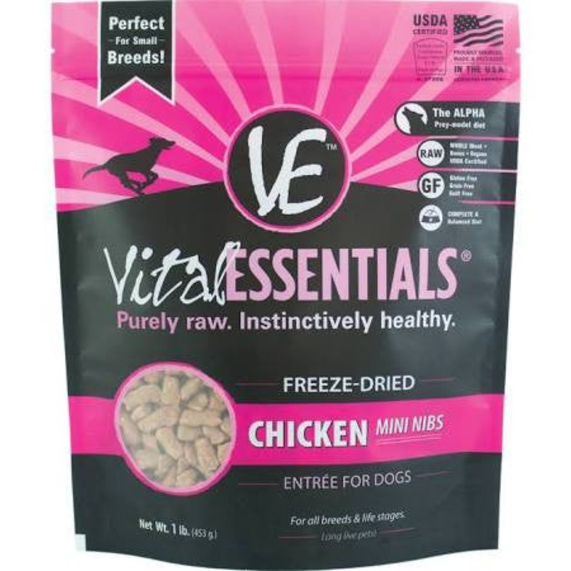 VITAL DOG FREEZE DRIED MIN NIBS CKN 14OZ