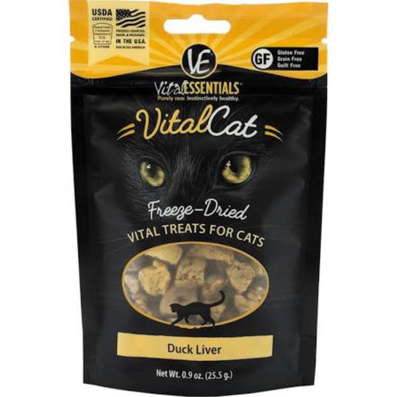 Vital Essentials Duck Entree Cat Food Mini Nibs Grain-Free F/D Raw Cat Food, 8-oz bag