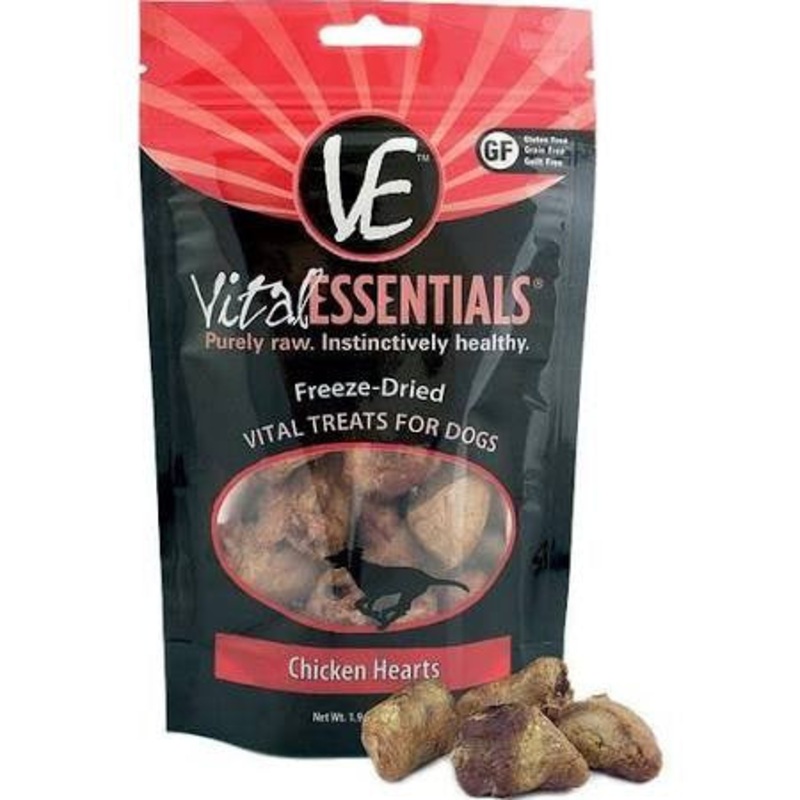 Vital Essentials Freeze-Dried Chicken Hearts Cat Treats  0.8 oz