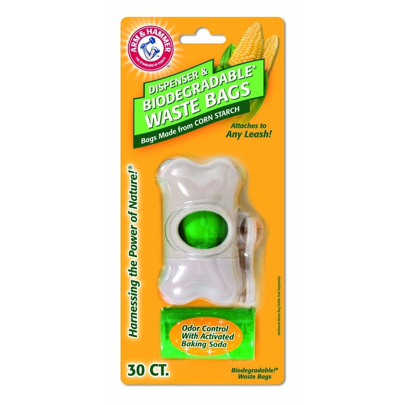 Arm & Hammer Bone Dispenser & Disposable Corn Starch Waste Bags White, Green One Size 30 Count