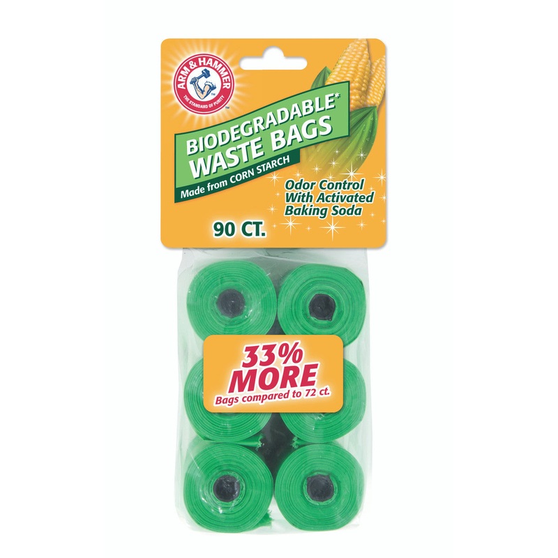 Arm & Hammer Disposable Corn Starch Waste Bags Refills Green 90 Count