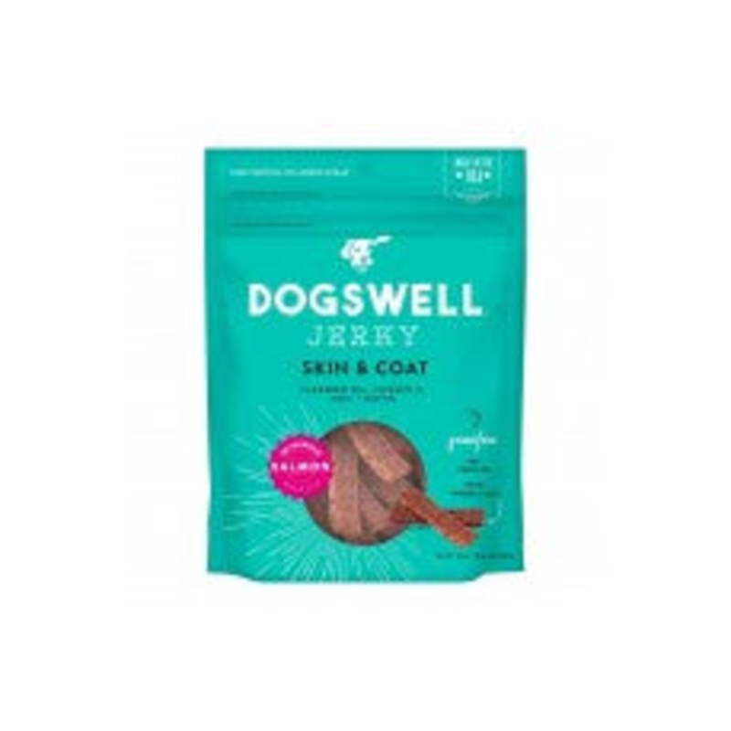 Dogswell Skin & Coat Grain Free Salmon Jerky 10z {L+1} 842225