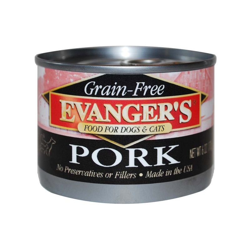 Evanger's Grain-Free Wet Dog & Cat Food Pork 6oz 24pk