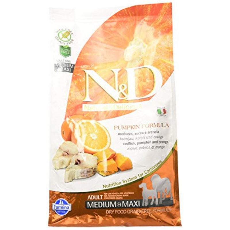 Farmina N&d Grain-free Pumpkin Codfish & Orange Adult Dog Medium & Maxi 5.5lb {L+1}