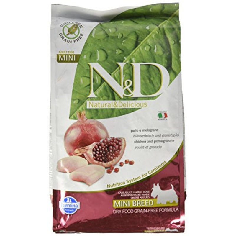 Farmina N&d Natural And Delicious Mini Adult Chicken & Pomegrnate Dry Dog Food-5.5-lb-{L-x}
