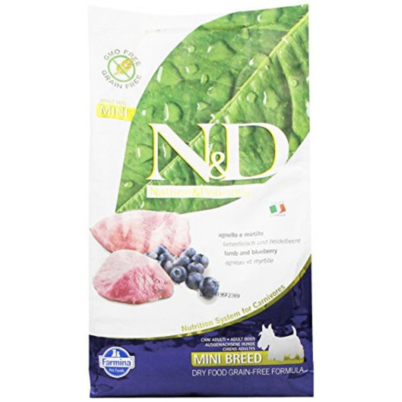 Farmina N&d Natural And Delicious Prime Mini Adult Lamb & Blueberry Dry Dog Food-5.5-lb-{L-x}