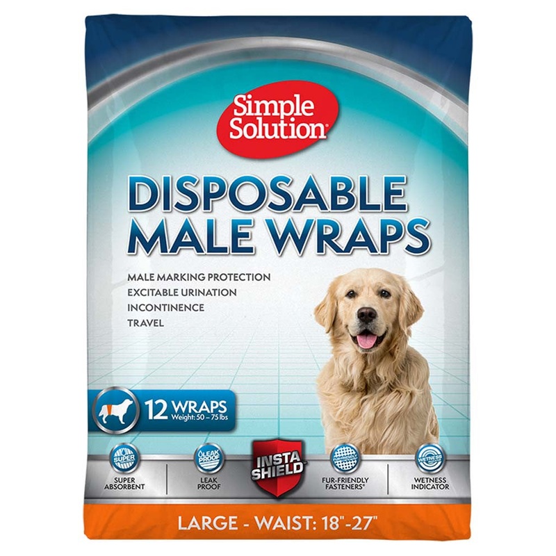 Simple Solution Disposable Male Wraps White LG 12pk